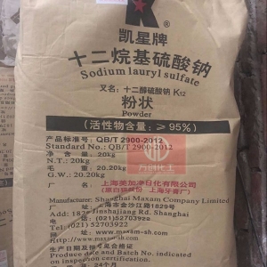 十二烷基硫酸鈉，C12H25SO4Na，